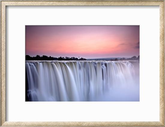 Victoria Falls at Dusk from Zimbabwe-2630ben-Framed Art Print