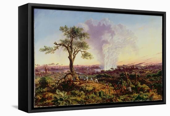 Victoria Falls at Sunrise, with The Smoke, c.1863-Thomas Baines-Framed Premier Image Canvas