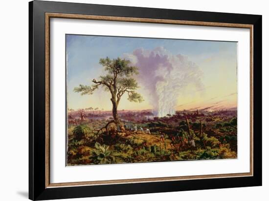 Victoria Falls at Sunrise, with The Smoke, c.1863-Thomas Baines-Framed Giclee Print