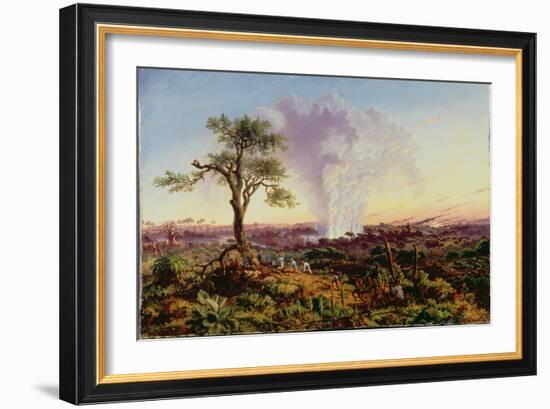 Victoria Falls at Sunrise, with The Smoke, c.1863-Thomas Baines-Framed Giclee Print