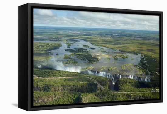 Victoria Falls or   Mosi-oa-Tunya   (The Smoke that Thunders), and Zambezi River, Zimbabwe-David Wall-Framed Premier Image Canvas