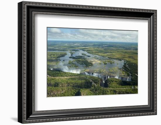 Victoria Falls or   Mosi-oa-Tunya   (The Smoke that Thunders), and Zambezi River, Zimbabwe-David Wall-Framed Photographic Print