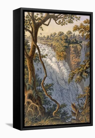 Victoria Falls: the Leaping Water (Colour Litho)-Thomas Baines-Framed Premier Image Canvas