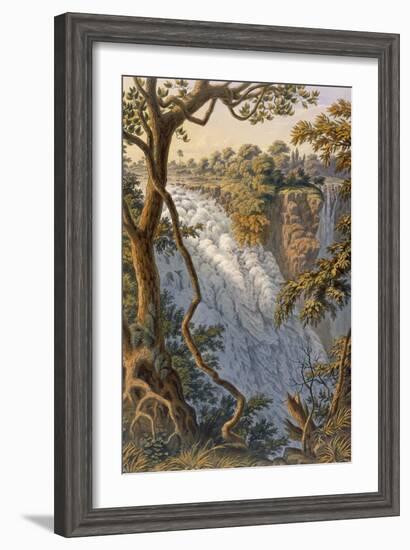 Victoria Falls: the Leaping Water (Colour Litho)-Thomas Baines-Framed Giclee Print