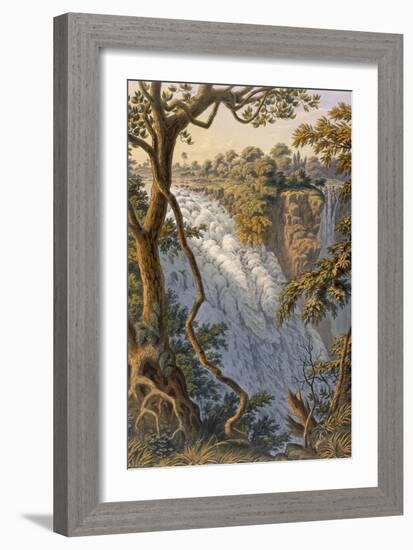 Victoria Falls: the Leaping Water (Colour Litho)-Thomas Baines-Framed Giclee Print