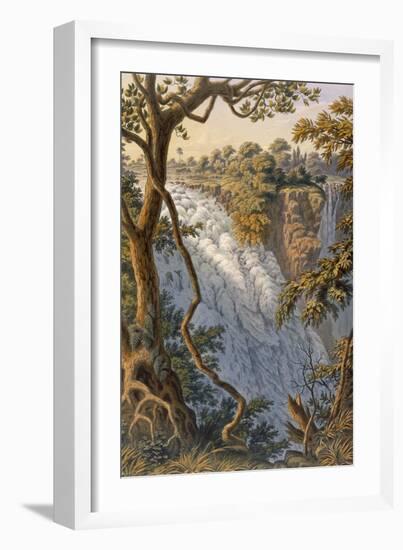 Victoria Falls: the Leaping Water (Colour Litho)-Thomas Baines-Framed Giclee Print