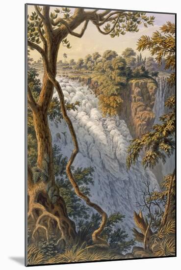 Victoria Falls: the Leaping Water (Colour Litho)-Thomas Baines-Mounted Giclee Print