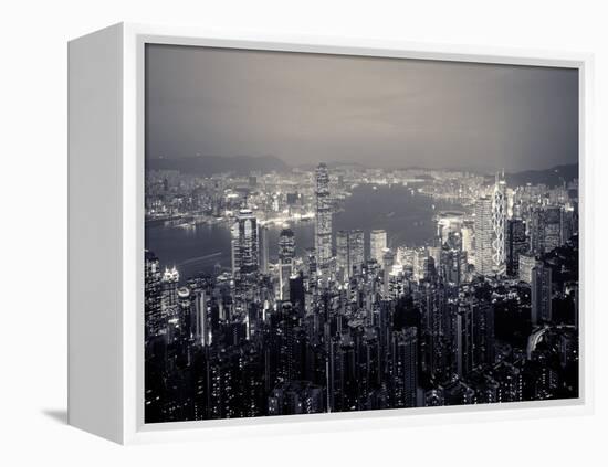 Victoria Harbour and Skyline from the Peak, Hong Kong, China-Jon Arnold-Framed Premier Image Canvas