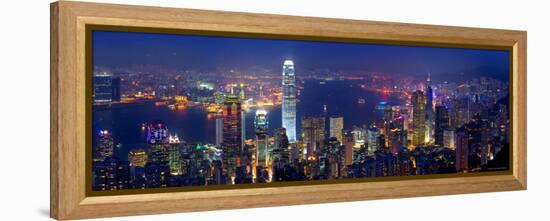 Victoria Harbour and Skyline from the Peak, Hong Kong, China-Michele Falzone-Framed Premier Image Canvas