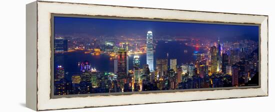 Victoria Harbour and Skyline from the Peak, Hong Kong, China-Michele Falzone-Framed Premier Image Canvas