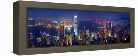 Victoria Harbour and Skyline from the Peak, Hong Kong, China-Michele Falzone-Framed Premier Image Canvas