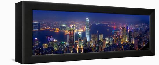 Victoria Harbour and Skyline from the Peak, Hong Kong, China-Michele Falzone-Framed Premier Image Canvas