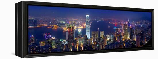 Victoria Harbour and Skyline from the Peak, Hong Kong, China-Michele Falzone-Framed Premier Image Canvas