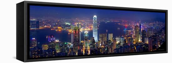 Victoria Harbour and Skyline from the Peak, Hong Kong, China-Michele Falzone-Framed Premier Image Canvas