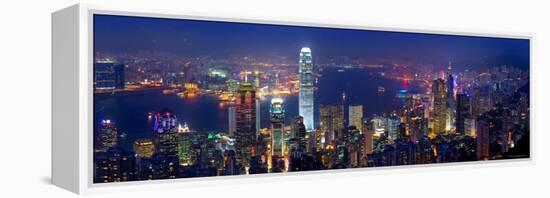 Victoria Harbour and Skyline from the Peak, Hong Kong, China-Michele Falzone-Framed Premier Image Canvas