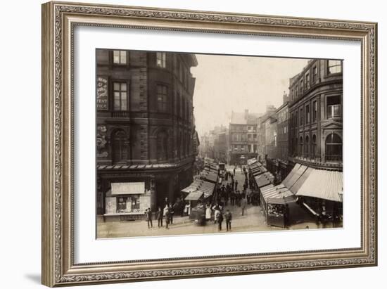 Victoria Market, Manchester (B/W Photo)-Francis Frith-Framed Giclee Print