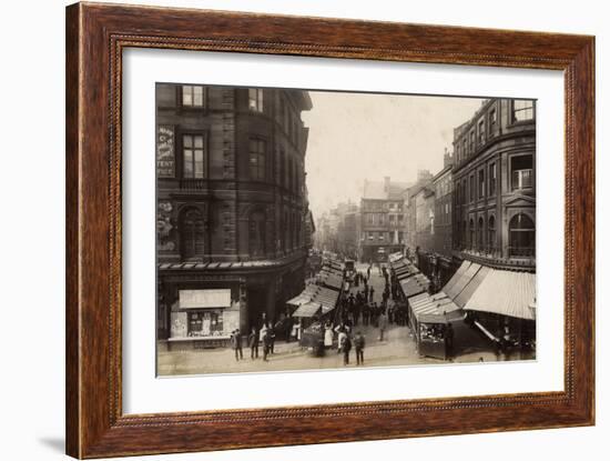 Victoria Market, Manchester (B/W Photo)-Francis Frith-Framed Giclee Print