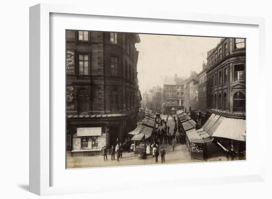 Victoria Market, Manchester (B/W Photo)-Francis Frith-Framed Giclee Print