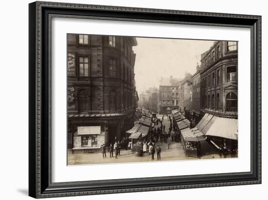 Victoria Market, Manchester (B/W Photo)-Francis Frith-Framed Giclee Print