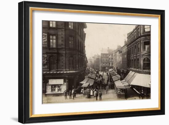 Victoria Market, Manchester (B/W Photo)-Francis Frith-Framed Giclee Print