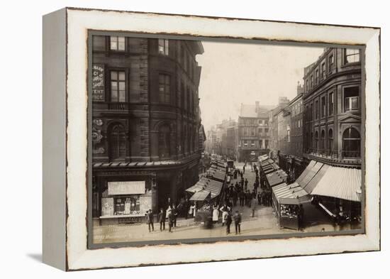 Victoria Market, Manchester (B/W Photo)-Francis Frith-Framed Premier Image Canvas