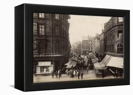 Victoria Market, Manchester (B/W Photo)-Francis Frith-Framed Premier Image Canvas