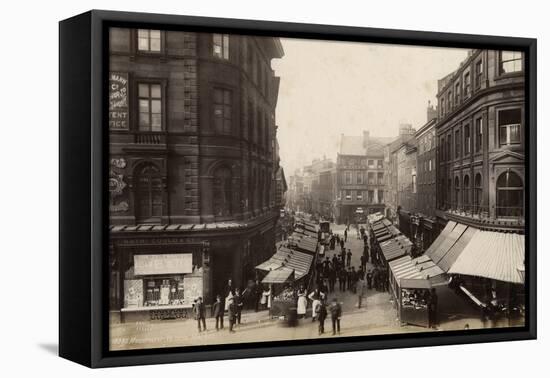 Victoria Market, Manchester (B/W Photo)-Francis Frith-Framed Premier Image Canvas