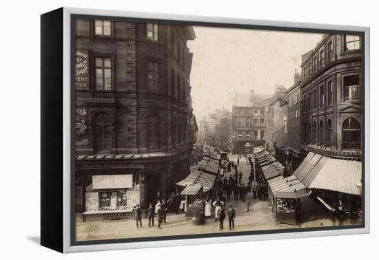 Victoria Market, Manchester (B/W Photo)-Francis Frith-Framed Premier Image Canvas