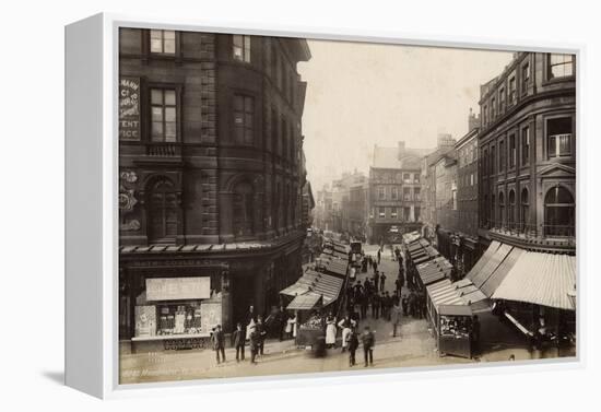 Victoria Market, Manchester (B/W Photo)-Francis Frith-Framed Premier Image Canvas