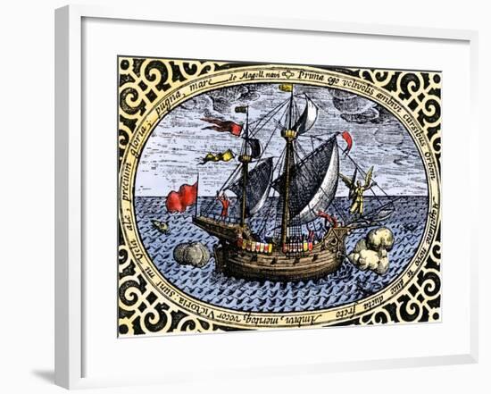 Victoria, One of Magellan's Fleet Which Circumnavigated the Earth, c.1519-1520-null-Framed Giclee Print