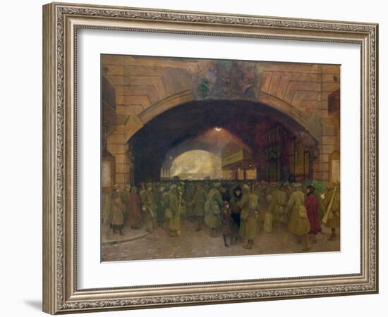 Victoria Station, Troops Leaving for the Front-Walter Bayes-Framed Giclee Print