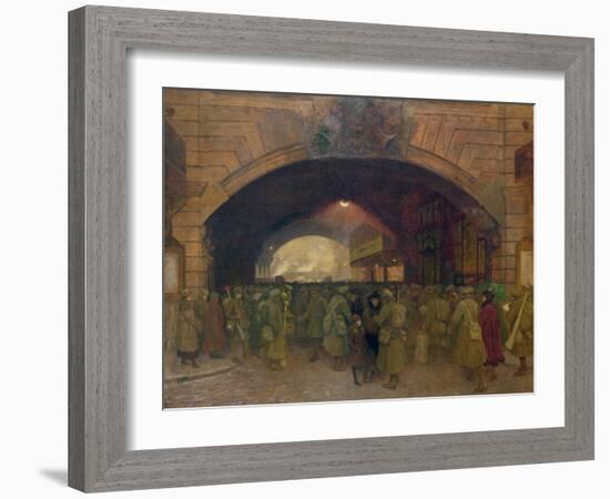 Victoria Station, Troops Leaving for the Front-Walter Bayes-Framed Giclee Print