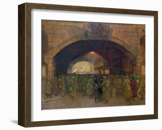 Victoria Station, Troops Leaving for the Front-Walter Bayes-Framed Giclee Print