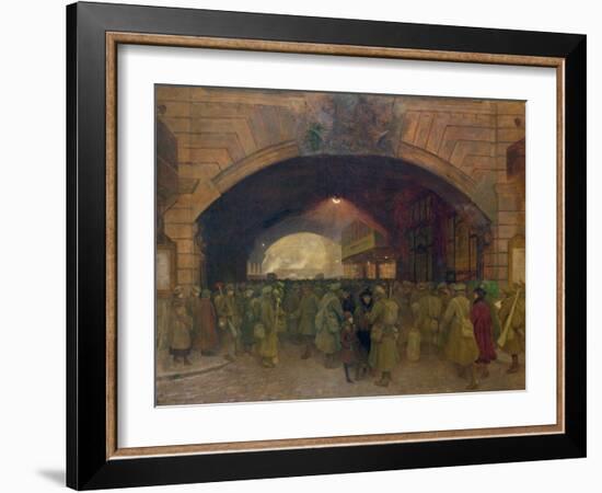 Victoria Station, Troops Leaving for the Front-Walter Bayes-Framed Giclee Print