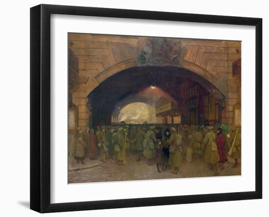 Victoria Station, Troops Leaving for the Front-Walter Bayes-Framed Giclee Print