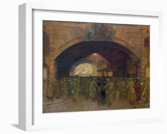 Victoria Station, Troops Leaving for the Front-Walter Bayes-Framed Giclee Print