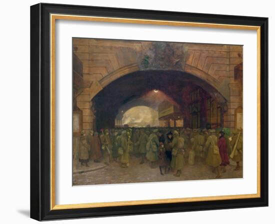 Victoria Station, Troops Leaving for the Front-Walter Bayes-Framed Giclee Print