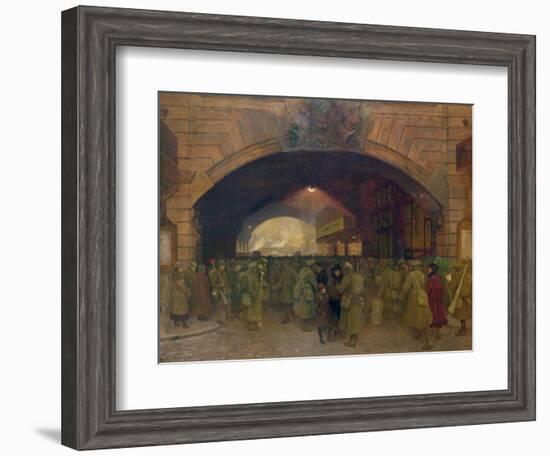 Victoria Station, Troops Leaving for the Front-Walter Bayes-Framed Giclee Print