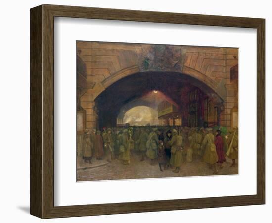 Victoria Station, Troops Leaving for the Front-Walter Bayes-Framed Giclee Print