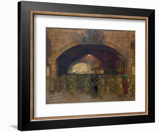 Victoria Station, Troops Leaving for the Front-Walter Bayes-Framed Giclee Print