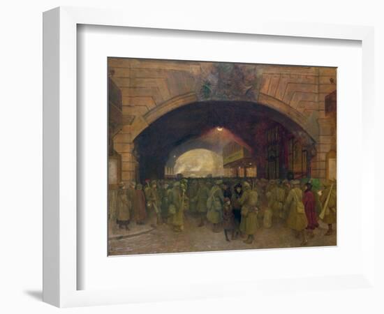 Victoria Station, Troops Leaving for the Front-Walter Bayes-Framed Giclee Print