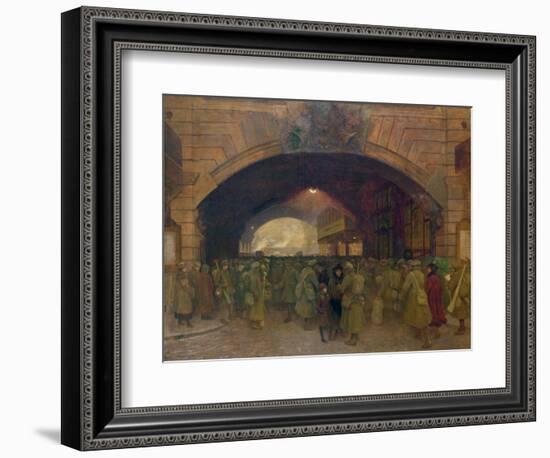 Victoria Station, Troops Leaving for the Front-Walter Bayes-Framed Giclee Print