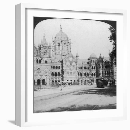 Victoria Terminus Railway Station, Bombay, India, 1903-Underwood & Underwood-Framed Giclee Print