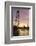 Victoria Tower, Big Ben, Houses of Parliament and London Eye Overshadow the River Thames at Dusk-Charles Bowman-Framed Photographic Print