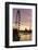 Victoria Tower, Big Ben, Houses of Parliament and London Eye Overshadow the River Thames at Dusk-Charles Bowman-Framed Photographic Print