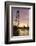 Victoria Tower, Big Ben, Houses of Parliament and London Eye Overshadow the River Thames at Dusk-Charles Bowman-Framed Photographic Print