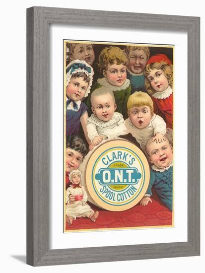 Victorian Children around Spool of Thread-null-Framed Art Print