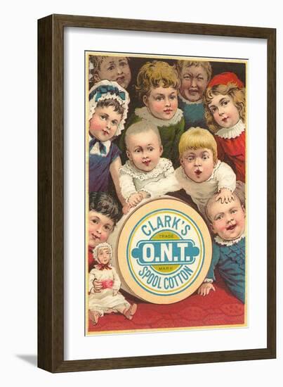 Victorian Children around Spool of Thread-null-Framed Art Print