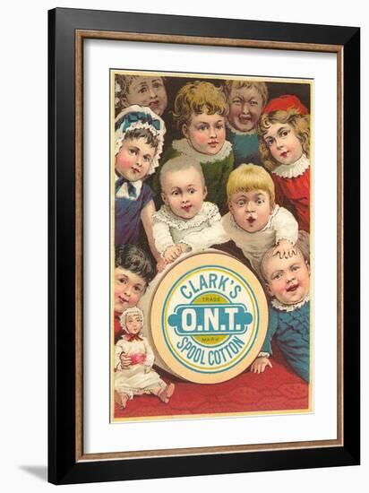 Victorian Children around Spool of Thread-null-Framed Art Print
