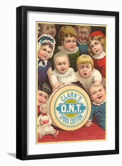 Victorian Children around Spool of Thread-null-Framed Art Print